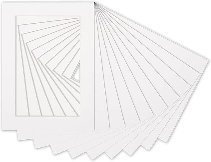 Pack of Ten Acid Free 8x10 Mats Bevel Cut by Poster+Palooza