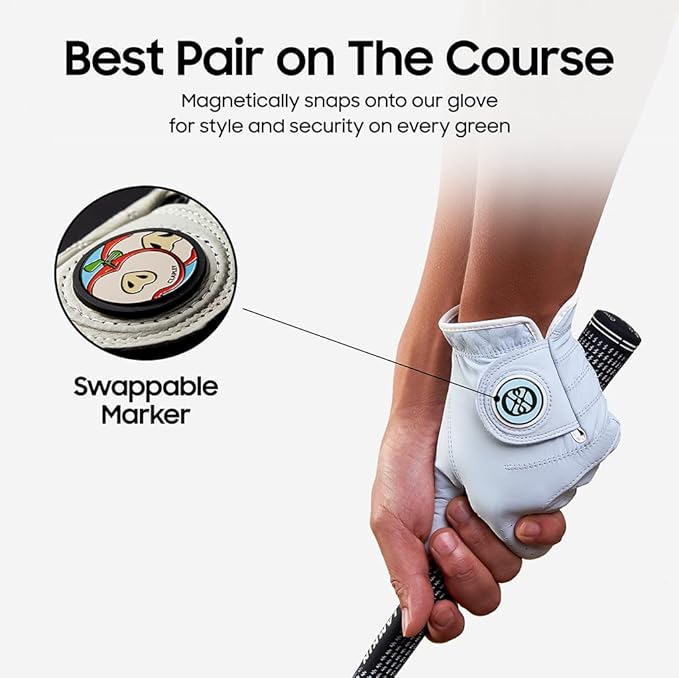 Clapley Ball Markers, Premium Gift Box Set for Golfer, 4pcs Stainless Steel & Oven-Cured Enamel, Eye-catching & Easy to spot, Pair with Magnetic Glove & Clip