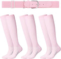 Haysandy Baseball or Softball Sock and Belt Combo Set 3 Football Baseball Socks with Softball Belt for Youth Boys Kids