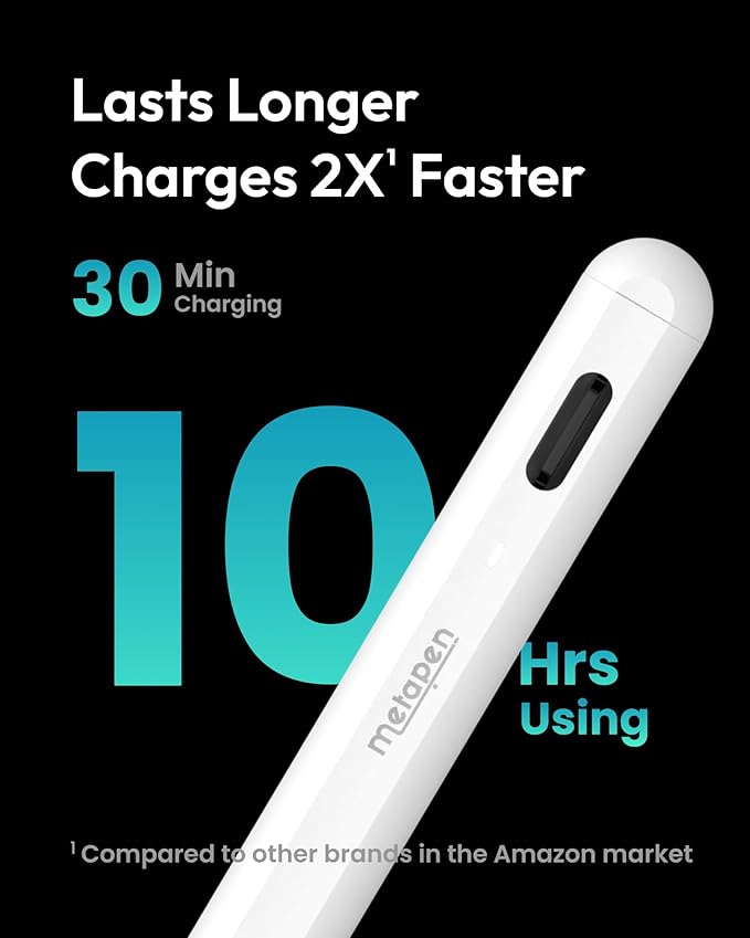 Metapen Pencil A8 for Apple iPad 2018-2025, Tilt Sensitivity, Pixel Precision - Image 3