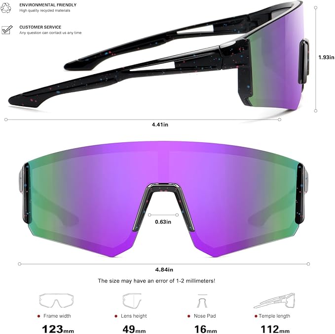 SEKKAF Youth Baseball Sunglasses for Boys Girls Age 6-12 Softball Cycling Sports Sunglasses for Kids Lightweight Frame