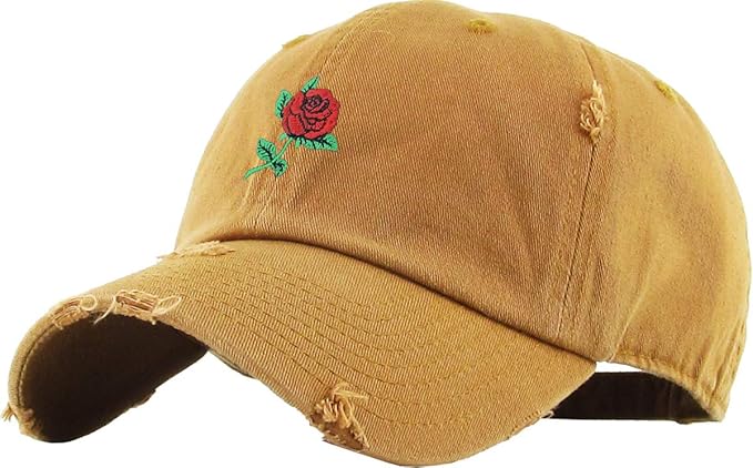 Rose Flowers Love Good Vibes Men Women Dad Hat Baseball Cap Adjustable Unisex