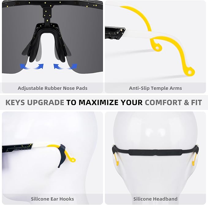 2-Sizes Kids Youth Baseball Sunglasses Men Women Vipers Sunglasses Softball Boys Girl True Polarization &UV Protection