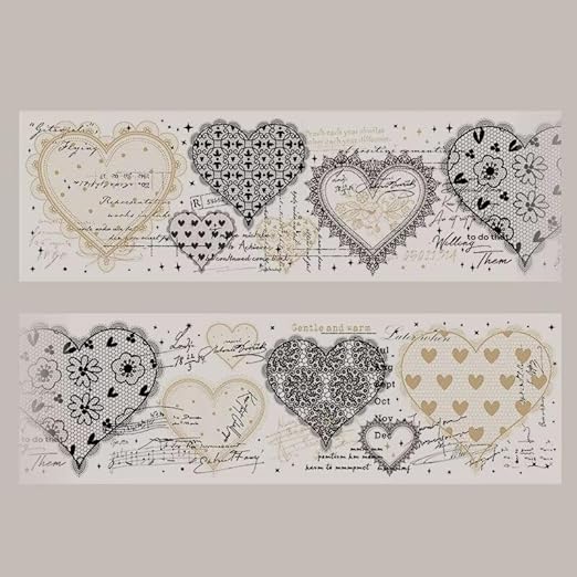 3pcs Vintage Lace Tape Cutout Art Lace Black White Stickers Roll Sticker PET by SEEKRARE