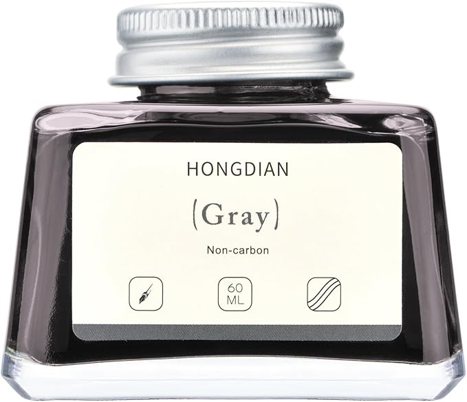 Hongdian Fountain Pen Bottled Ink Gray, 60ml Fountain Pen Ink Bottled - Image 3