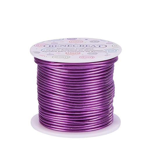 BENECREAT 12 Gauge Aluminum Craft Wire 100FT Anodized Purple Flexible Craft Wire by BENECREAT