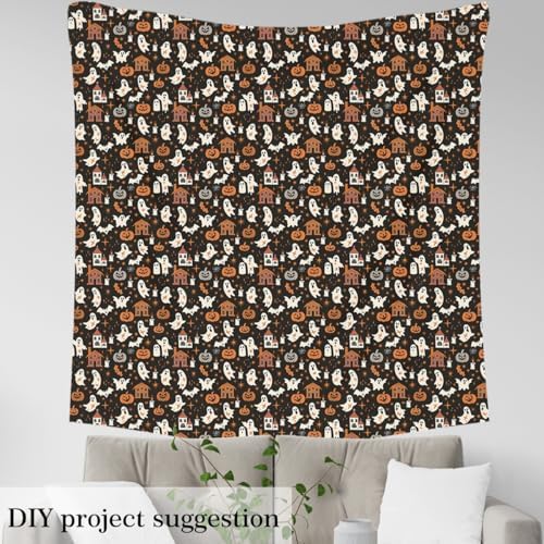 Feelyou Halloween Castle Fabric By The Yard Decorative Soft