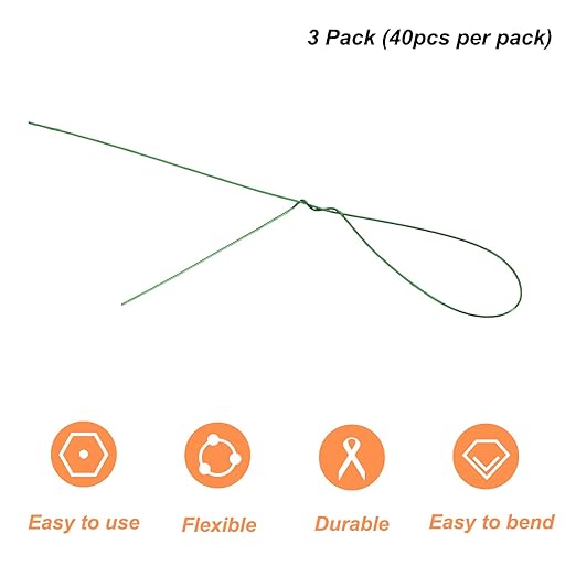 PATIKIL 32 Inch 24 Gauge Floral Stem Wire, 3 Pack/120 Pieces Bouquet Stem Paper - Image 3