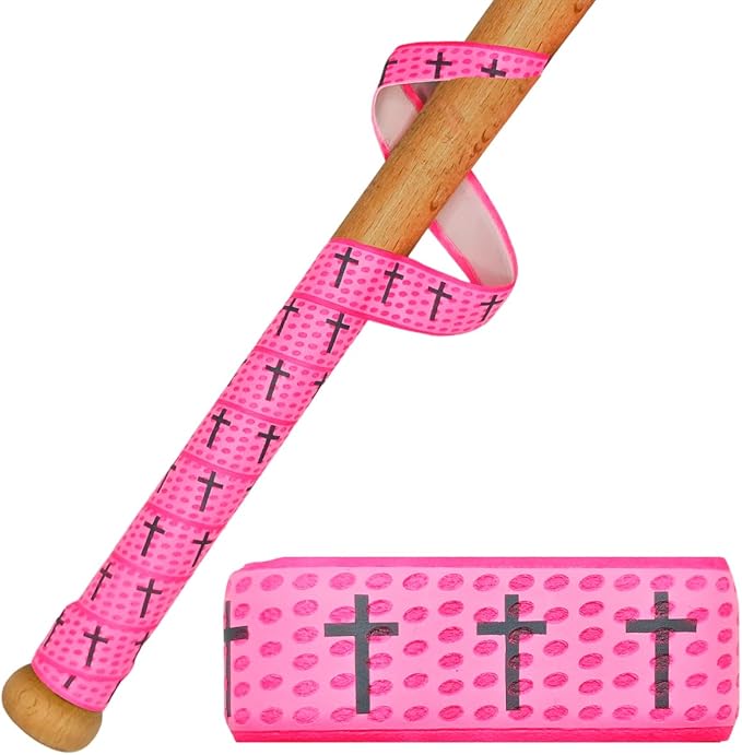 Piemow Baseball Bat Grip Tapes, Faith Cross Bat Grip Tape, 1.5mm Precut and Full Adhesive Baseball Wrist Tape, Scripture Designs Non-Slip Religious Baseball Grip Tapes for Sports