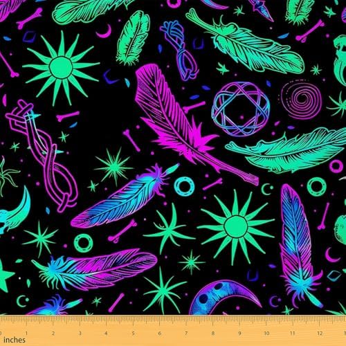 jejeloiu Halloween Crow Upholstery Fabric Soft 3 Yards