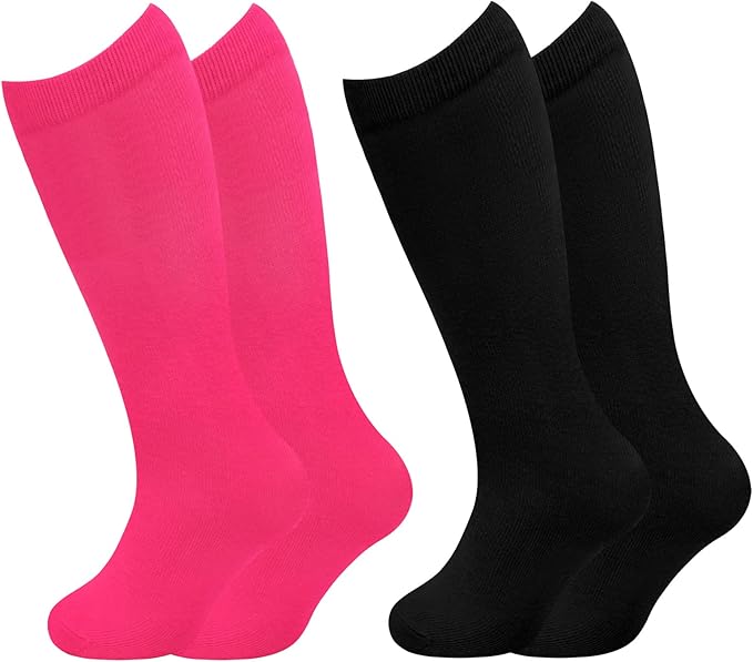 Sarfel Kids Soccer Socks Toddler Soccer Socks Girls Boys Soccer Socks Kids Tube Socks with Stripes Toddler Knee High Socks