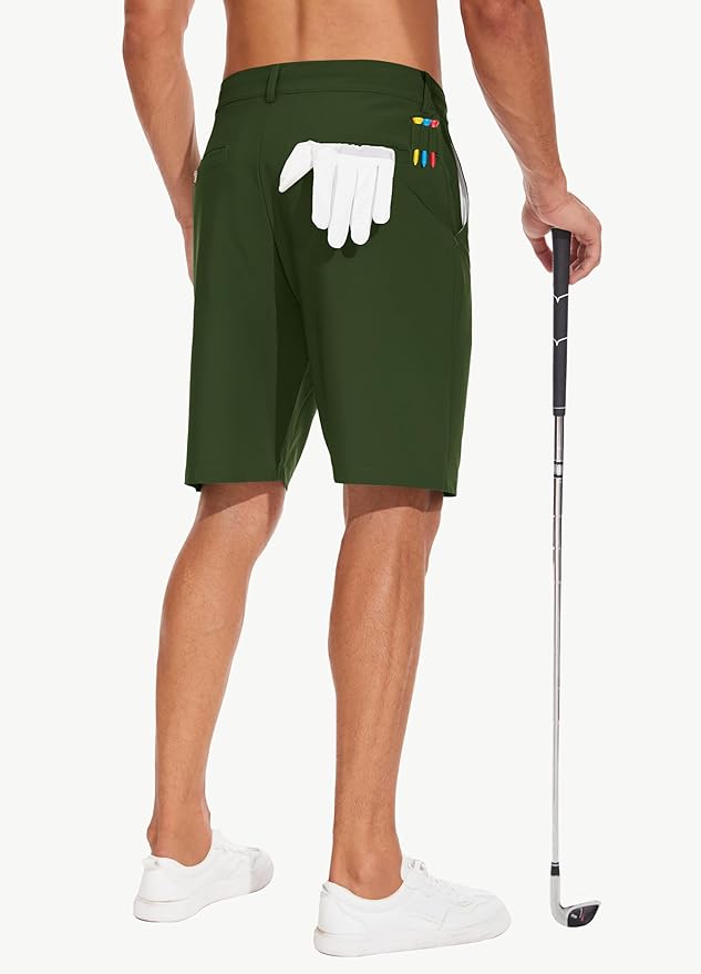 JWM Mens 7"/9" Stretch Golf Shorts - Lightweight Hybrid Casual Dress Work Flat Front Shorts with 5 Pockets Quick Dry UPF50