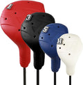 Snap-On Golf Club Covers for Right-Handed Golf Clubs, Easy On Off in 1 Second, Fits 460cc Drivers, Washable EVA Plastic with Shaft Lock, DIY Pins for Customization