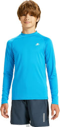 DEVOROPA Youth Boys Compression Thermal Shirt Long Sleeve Kids Fleece Baselayer Soccer Baseball Undershirt Slim/Regular/Husky