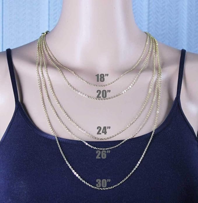 ALEXCRAFT Wholesale 12 PCS Gold Plated Brass Flat Cable Chain Finished Necklace - Image 4