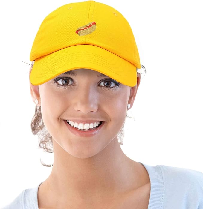 DALIX Hot Dog Hat Embroidered Mens Womens Baseball Cap