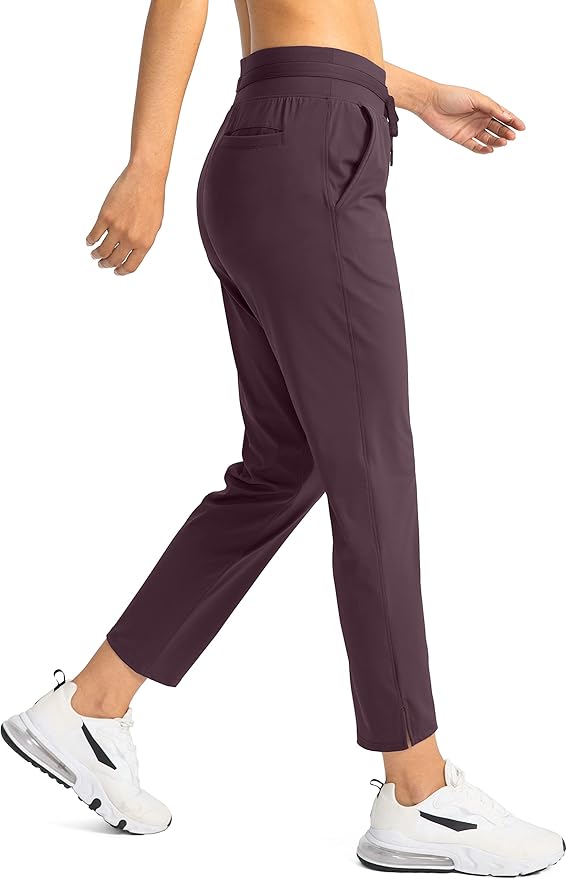 Soothfeel Women's Pants with 4 Pockets 7/8 Stretch High Waisted Sweatpants Travel Athletic Work Golf Pants for Women