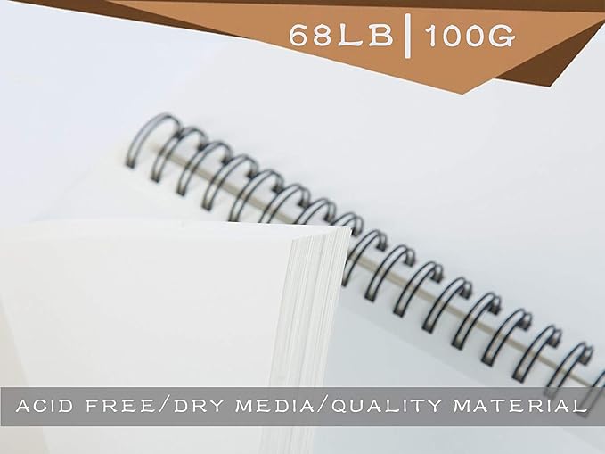 Bachmore Sketchpad 9X12 Inch, 100 Sheets of Spiral Bound Sketch Book - Image 4