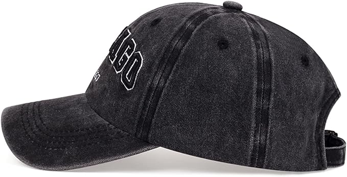 Chicago Hat for Men Women 3D Embroidery Vintage City Dad Hats Baseball Cap