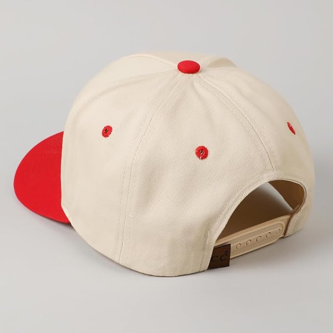 MIRMARU Two-Tone Vintage Canvas Trucker Hats for Men & Women, Adjustable Size Baseball Caps with Trendy Embroidered Design