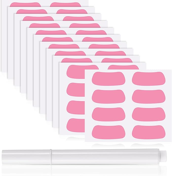 Sumind 48 Pairs Eye Strips Sports Eye Stickers Breathable Strips with 1 White Pencil for Baseball Football Softball Fans on Game Day(Pink)