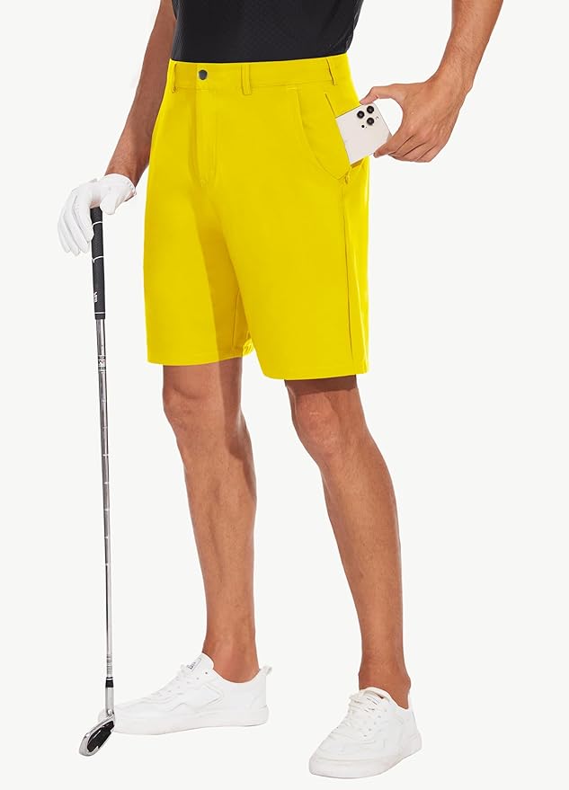 JWM Mens 7"/9" Stretch Golf Shorts - Lightweight Hybrid Casual Dress Work Flat Front Shorts with 5 Pockets Quick Dry UPF50