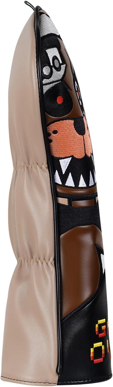 Big Crazy Golf Headcovers - Funny Golf Club Covers - Driver Headcover with Tour Grade PU Leather - Golf Driver Headcover, Waterproof Golf Head Covers, Soft Lining Golf Gift
