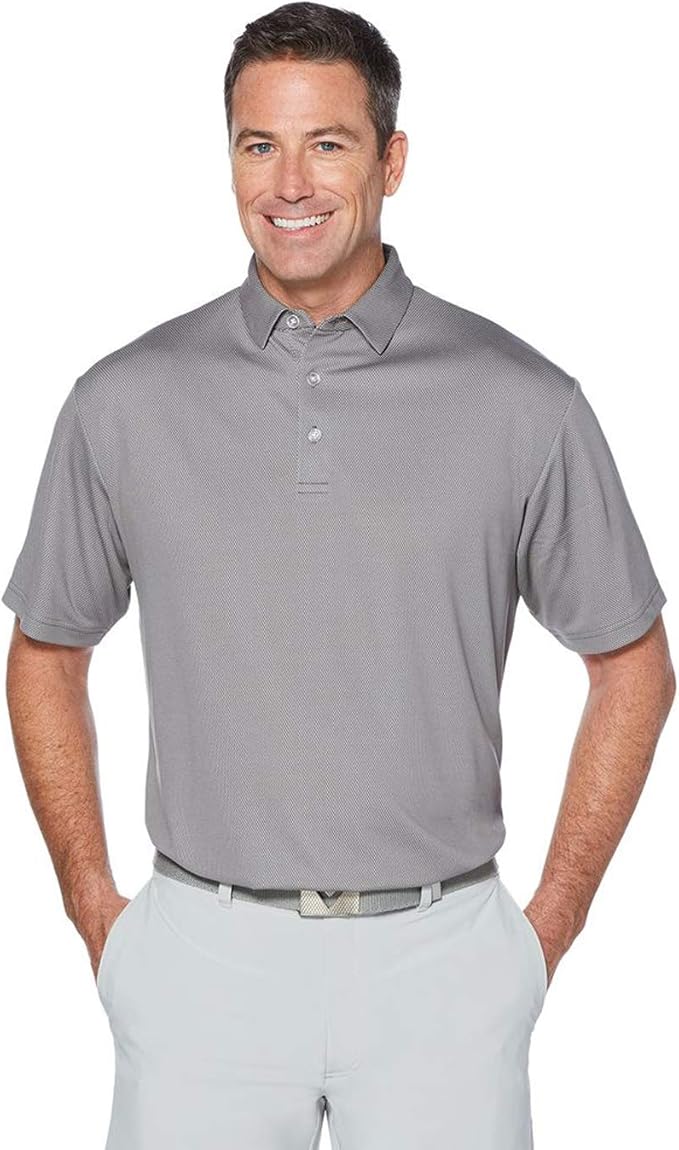 Callaway Men's Basics Short Sleeve Birdseye Polo Shirt