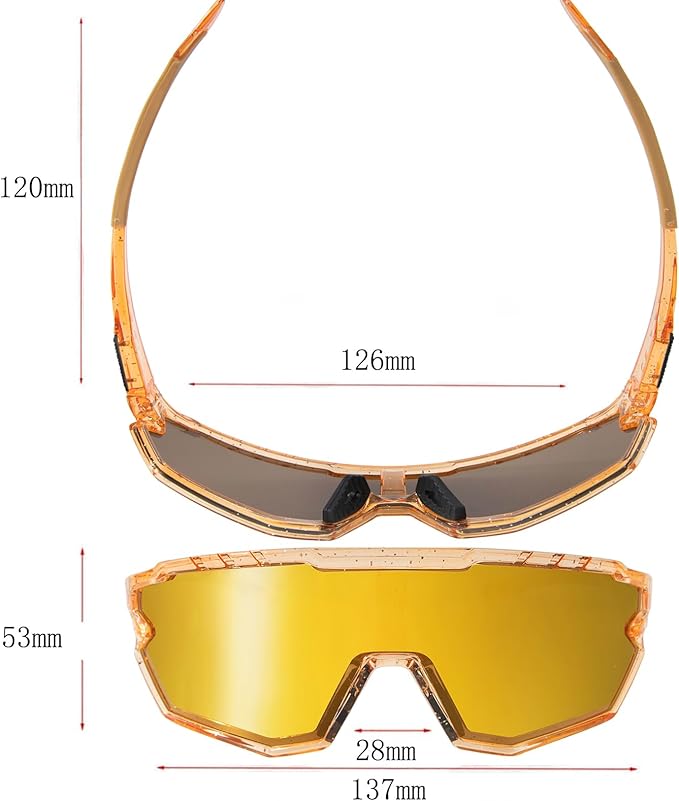Sports Sunglasses Cycling Glasses Pink Polarized Glasses Baseball glasses with 3 lenses,Fishing,Ski Running Golf