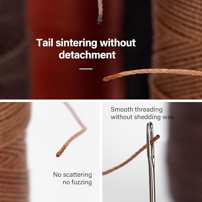 WUTA Leather Waxed Thread Round Polyester Sewing Threads - Image 5