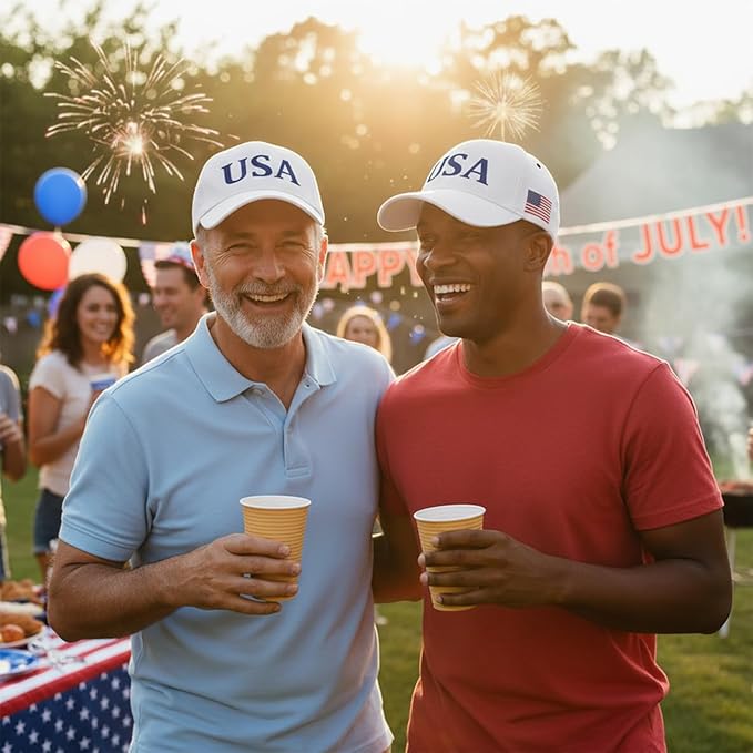 USA Flag Baseball Cap American Patriotic Trucker Hat Father Dad Mother Mom Adjustable Sportswear Hat for Men Women Adults