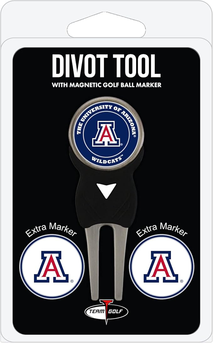 Team Golf NCAA Unisex-Adult Team Golf NCAA Divot Tool with 3 Golf Ball Markers Pack, Markers are Removable Magnetic Double-Sided Enamel