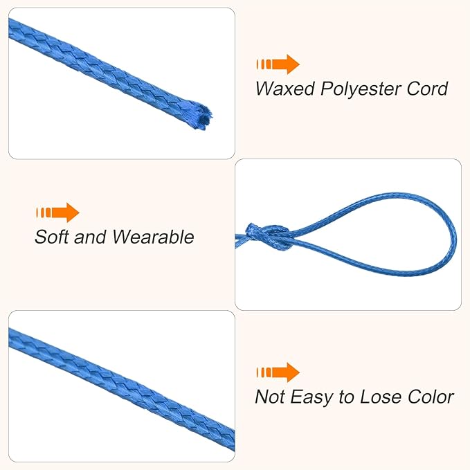 MECCANIXITY Waxed Cord 1.5mm Waxed Polyester Cord 175 Yard Wax String - Image 3