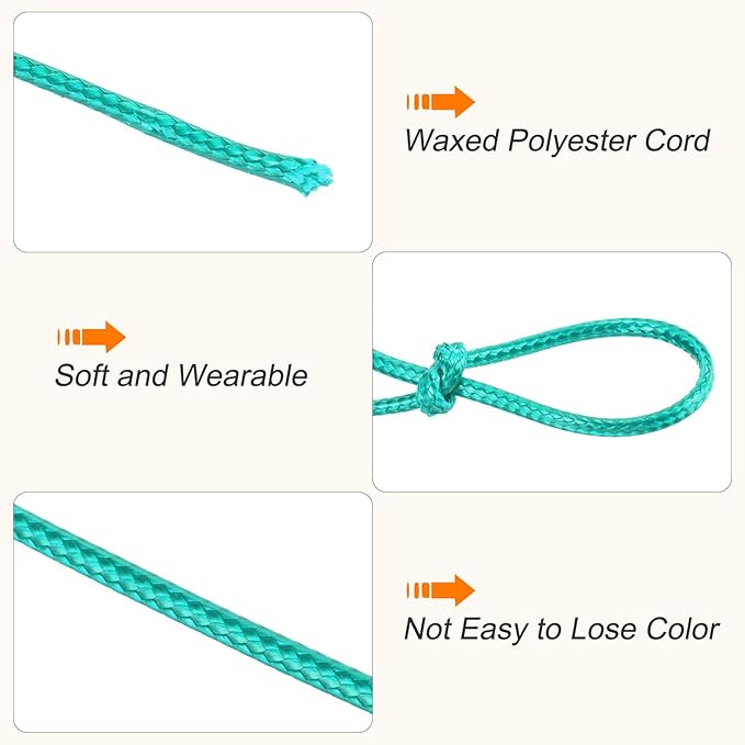 MECCANIXITY Waxed Cord 3mm Waxed Polyester Cord 44 Yard Wax String - Image 3