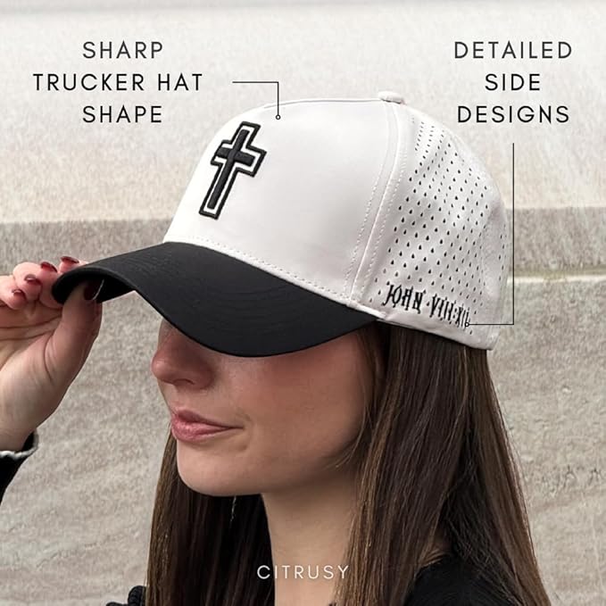 CITRUSY Athletic Trucker Golf Hat | Performance Mens 5 Panel Cap | Cool Breathable Waterproof Workout Running Snapback