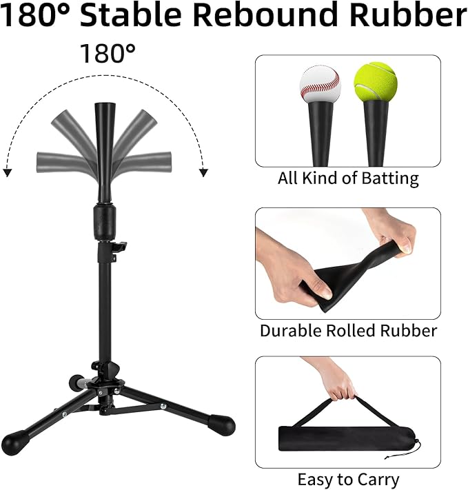 23.5 to 39.76 Inches Baseball Tee for Kids, Batting Tees for Baseball with Carry Bag, Portable Stable Tanner Tee, Baseball Training Equipment Aged 5-12, Softball Tee for Batting and Hitting
