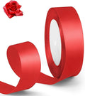 1 Inch 25 Yards Satin Ribbon Red, Solid Color Fabric Ribbon by HimBen