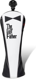 The Golf Father Funny Golf Club Covers, Driver Fairway Wood Hybrid Headcover, Mallet Putter Covers Blade Headcovers Putter Cover Magnetic, Black and White Color Iron Covers for Most Brands
