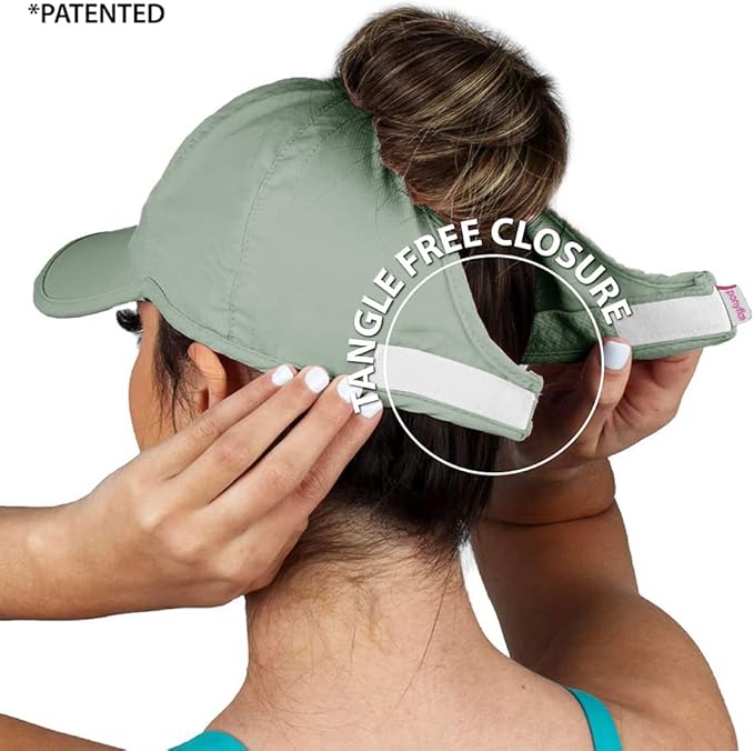 Ponyflo Women’s Ponytail Baseball Cap, Patented Active Feather-Light Hat with Open Back