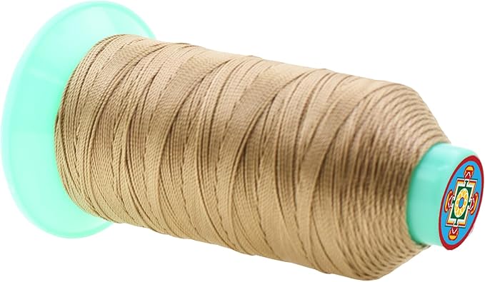 Mandala Crafts Bonded Nylon Thread Khaki Heavy Duty Sewing Threads - Image 2