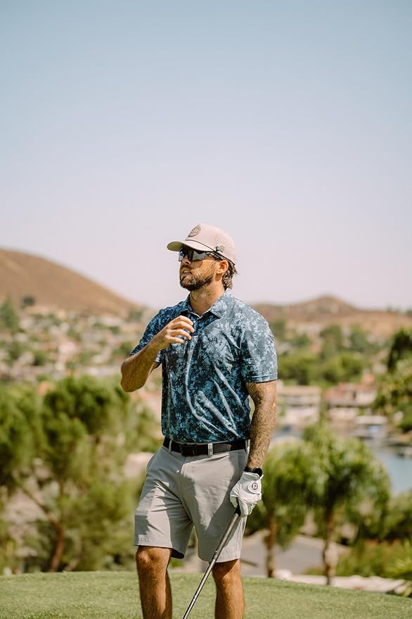 BRIMZ Golf Performance Hat - Tee Holder & Magnetic Ball Marker - Breathable, Sweat & Water Resistant Golfing Snapback Hat
