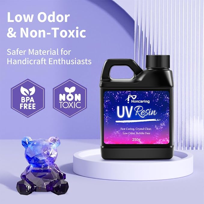 UV Resin 1000g, Hard Type Clear Beginner-Friendly Kit, Upgraded Formula & - Image 4