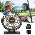 12000mAh Golf Cart Fan Rechargeable Magnetic Base, Battery Operated Fan Portable with 3 Speeds, LED, Timers, Strap, Hook - Golf Cart Accessories Suitable for Club Car Camping Office Cruise Ship