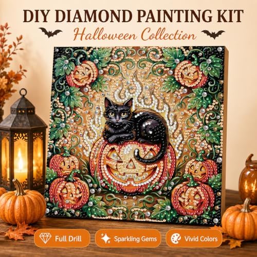Reofrey DIY Halloween Pearl Art Kits for Adults, 5D Diamond Art Kits B10