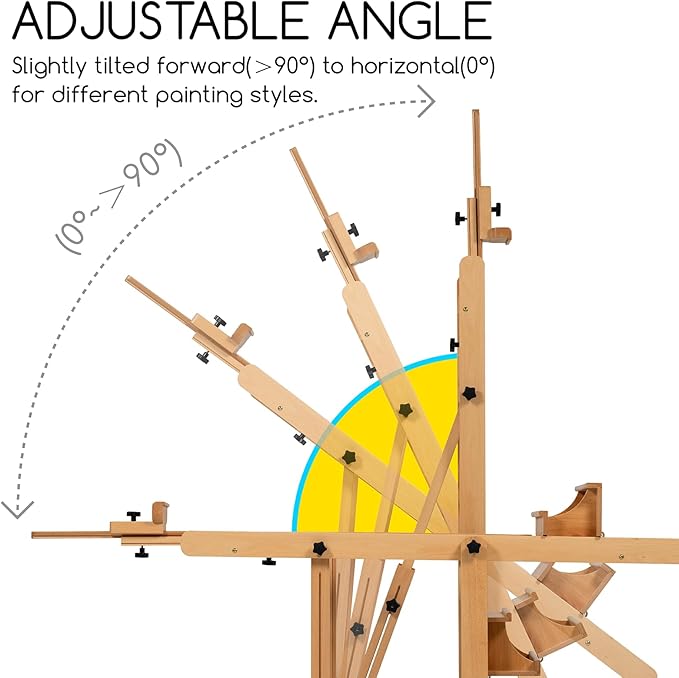 MEEDEN Enlarged Heavy-Duty H-Frame Easel: Artist Solid Beech Wooden Studio Easel - Image 3