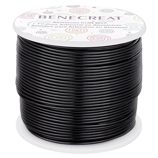 BENECREAT 15 Gauge 220FT Black Aluminum Wire Anodized Jewelry Craft Wire by BENECREAT