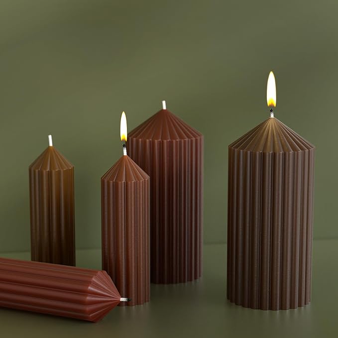 2 Pack Stripe Cylinder Pillar Spiral Candle Resin Mold - Image 5