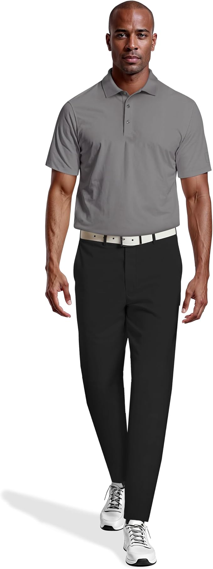 PGA TOUR Men's Airflux Solid Mesh Short Sleeve Golf Polo Shirt