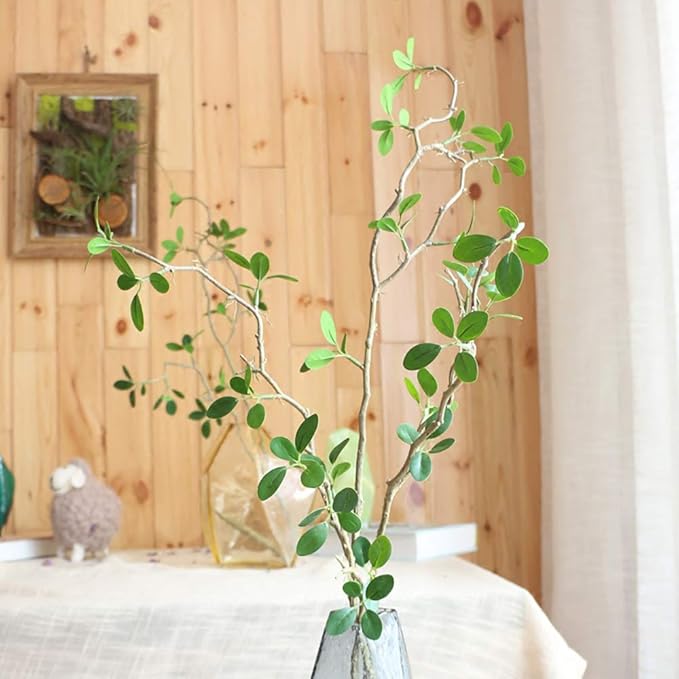 Ollain 43" Artificial Greenery Stems Plants Faux Leaf Green Eucalytus Branches - Image 4