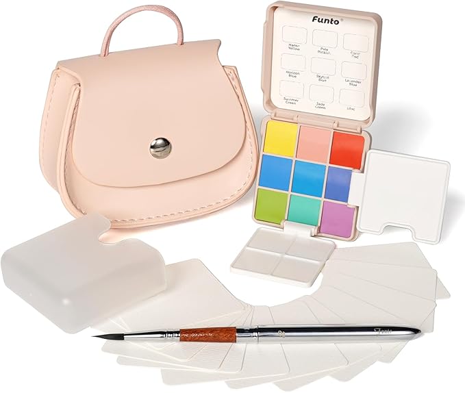 Funto Pocket Watercolor Set, Travel Color Kit, by FUNTO